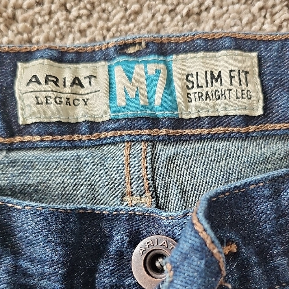 Ariat Men's Dark Blue Straight Jeans - Picture 4 of 8